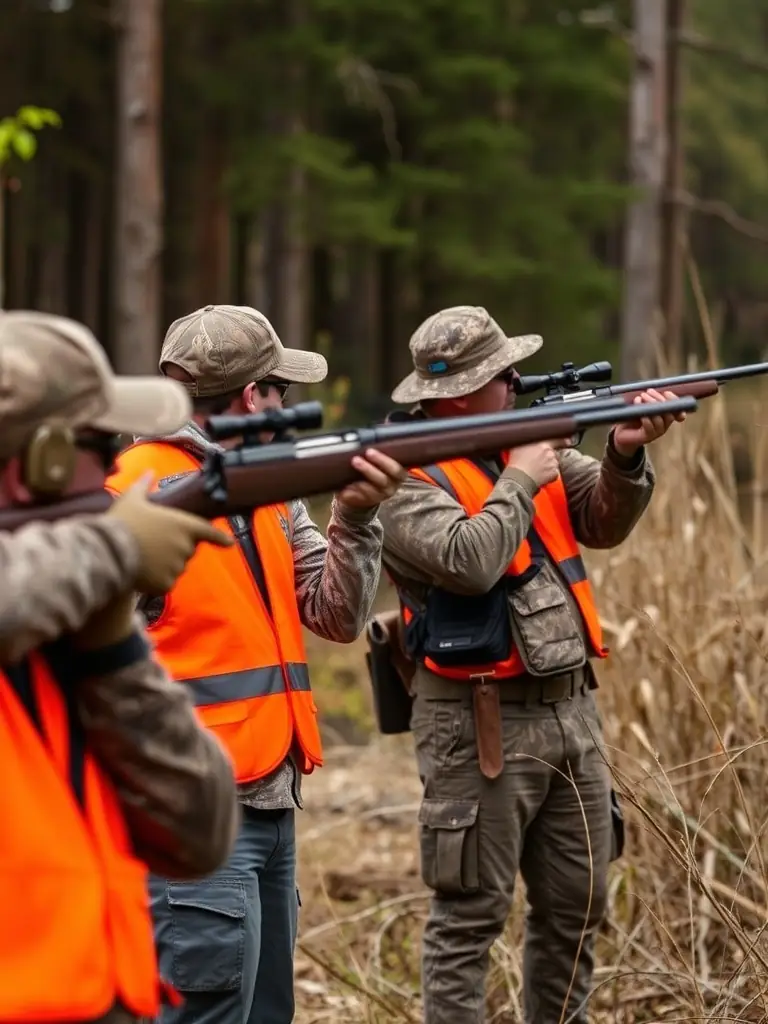 Image of hunters participating in a sustainable hunting practice, showcasing responsible game management and respect for wildlife.